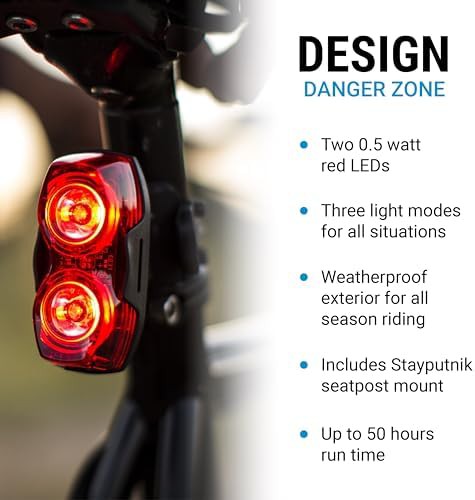 Danger zone waterproof red tail light — photo 3