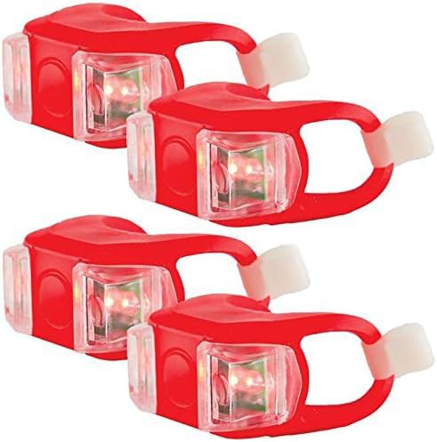 Red Silicone Rear Safety LED 4-Pack