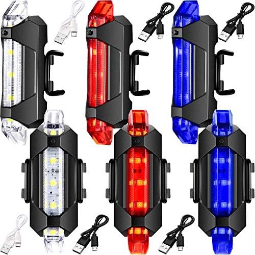 Multi color rechargeable bike light 6 pack