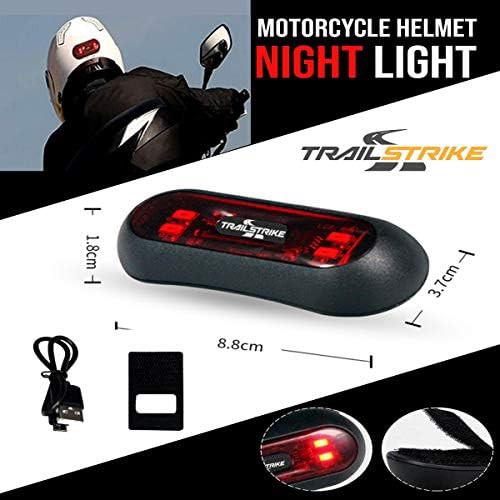 Red LED helmet safety warning lamp — photo 3