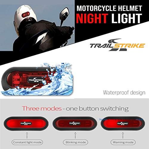 Red LED helmet safety warning lamp — photo 4