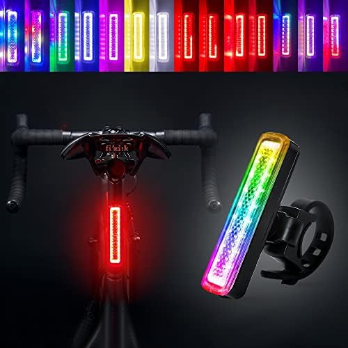 Rainbow colors rechargeable bike taillight