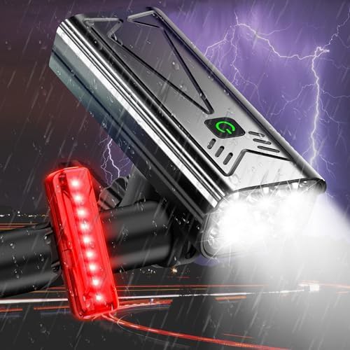 5200 mAh USB rechargeable bike light set