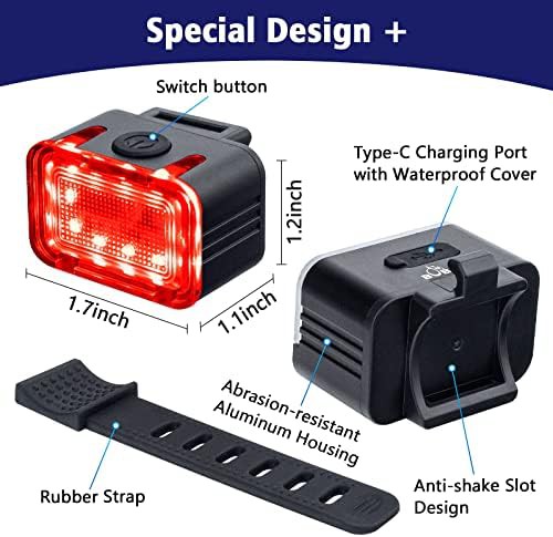 Powerful front and rear light set with flood beams — photo 4