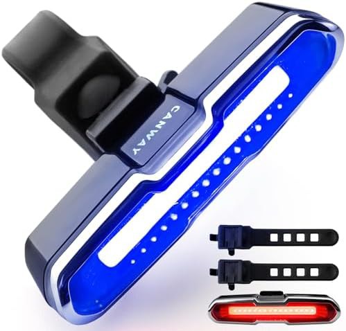 Red blue rechargeable bike tail light