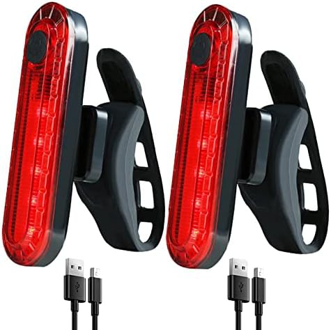 Red 056 waterproof rechargeable bike taillight 2 pack
