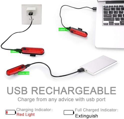Red 056 waterproof rechargeable bike taillight 2 pack — photo 3