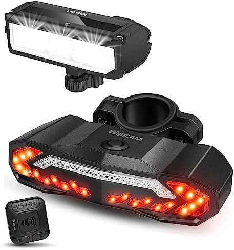 Rechargeable front and rear bike light set