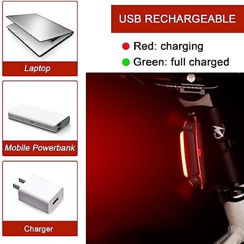Red blue USB rechargeable bike taillight two pack — photo 4