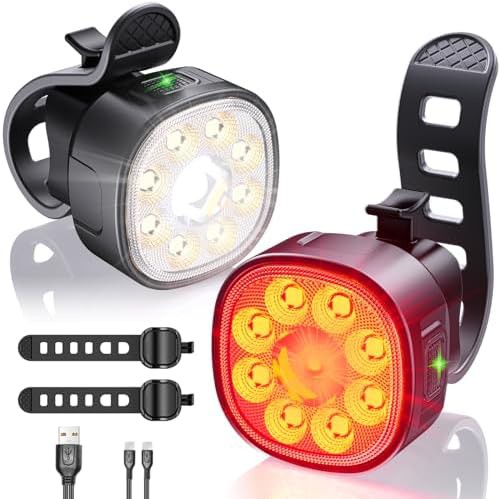 Waterproof nine LED bicycle light set