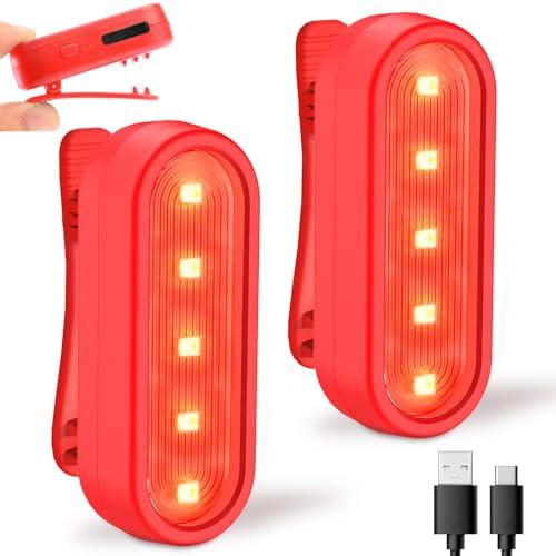 Red USB-C clip-on bike taillight