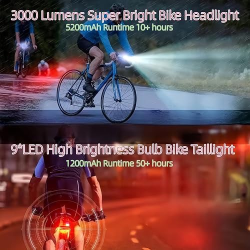 High lumen rechargeable front and back light set — photo 3
