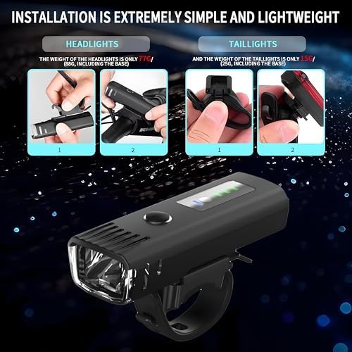Rechargeable front and rear safety light set — photo 5