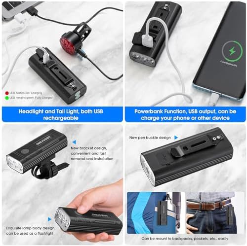 Smart tail light and rechargeable headlight set — photo 5