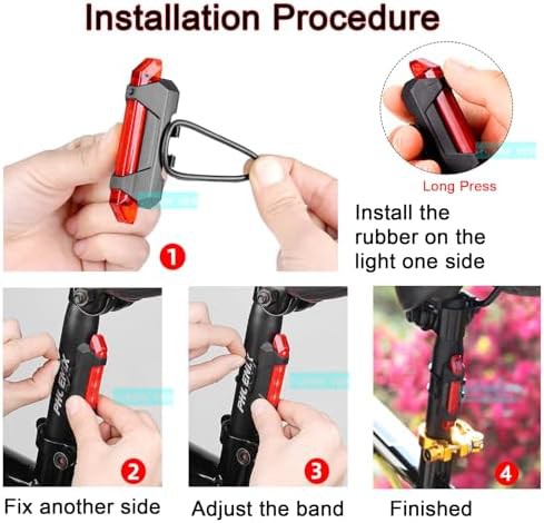 Front back waterproof rechargeable bike light set — photo 4