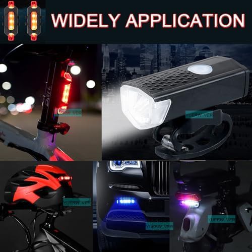 Front back waterproof rechargeable bike light set — photo 5