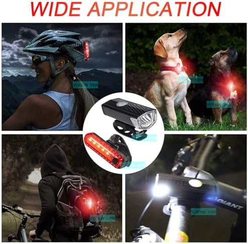 Ultra bright waterproof rechargeable bike light set — photo 5