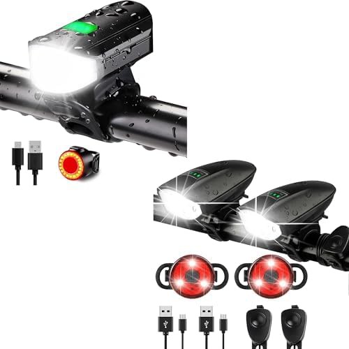 High lumen mountain bike light set