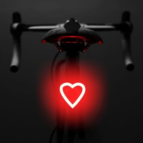 Heart shape USB rechargeable mountain bike taillight