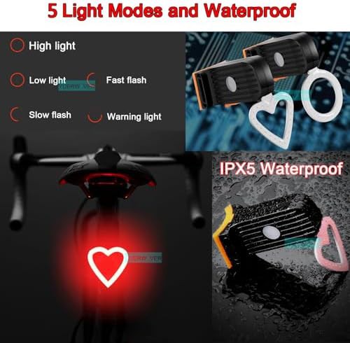 Heart shape USB rechargeable mountain bike taillight — photo 4