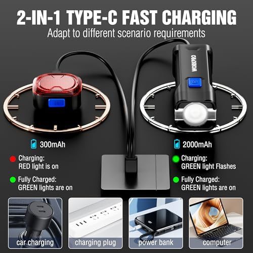 Rechargeable Front and Back Night Riding Lights — photo 5
