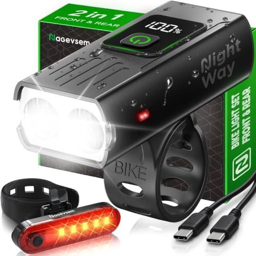 Compact USB-C front and rear lights