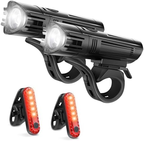 Black powerful front and back light set