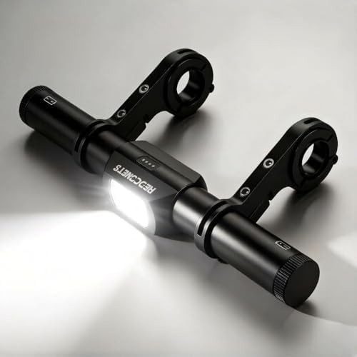 Aluminum handlebar extender with integrated light