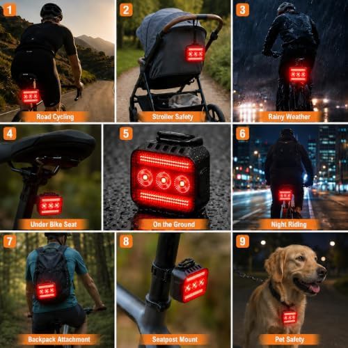 Waterproof e-bike front and back light set — photo 5